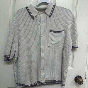 Urban Outfitters White and purple Casual Button Down Shirt